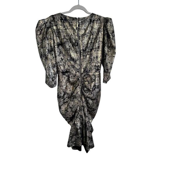 Bronx & Banco Women's Floral Print V-neck Knee-Length ruched  Dress Size Large - Picture 2 of 12